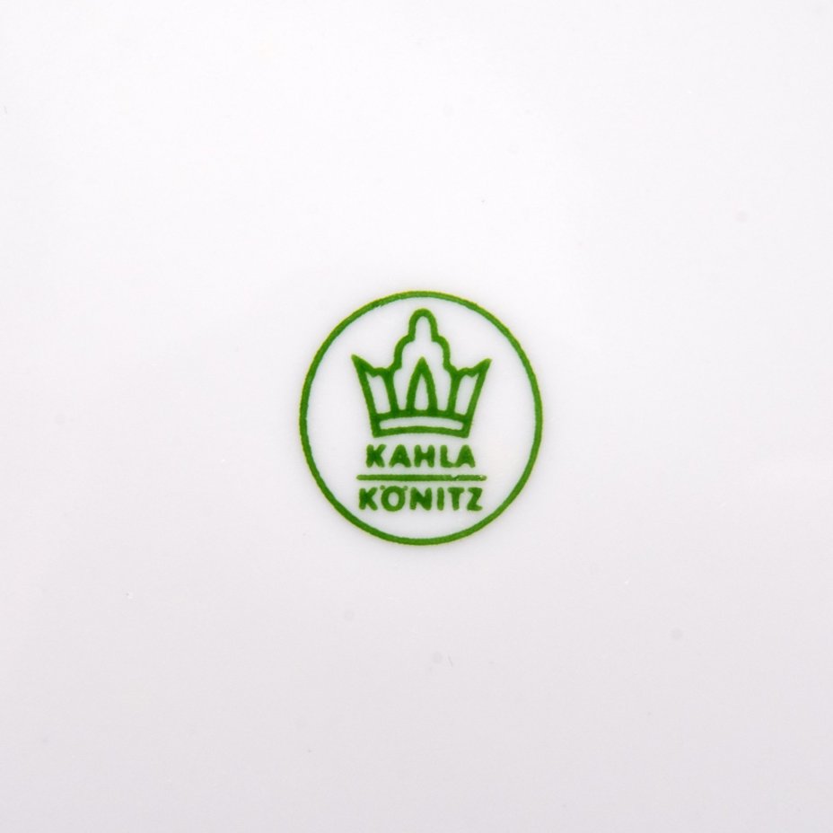 Сервиз столовый с декором в виде синих цветов (31 предмет), фарфор, деколь, золочение, Kahla, ГДР, 1960-1990 гг.