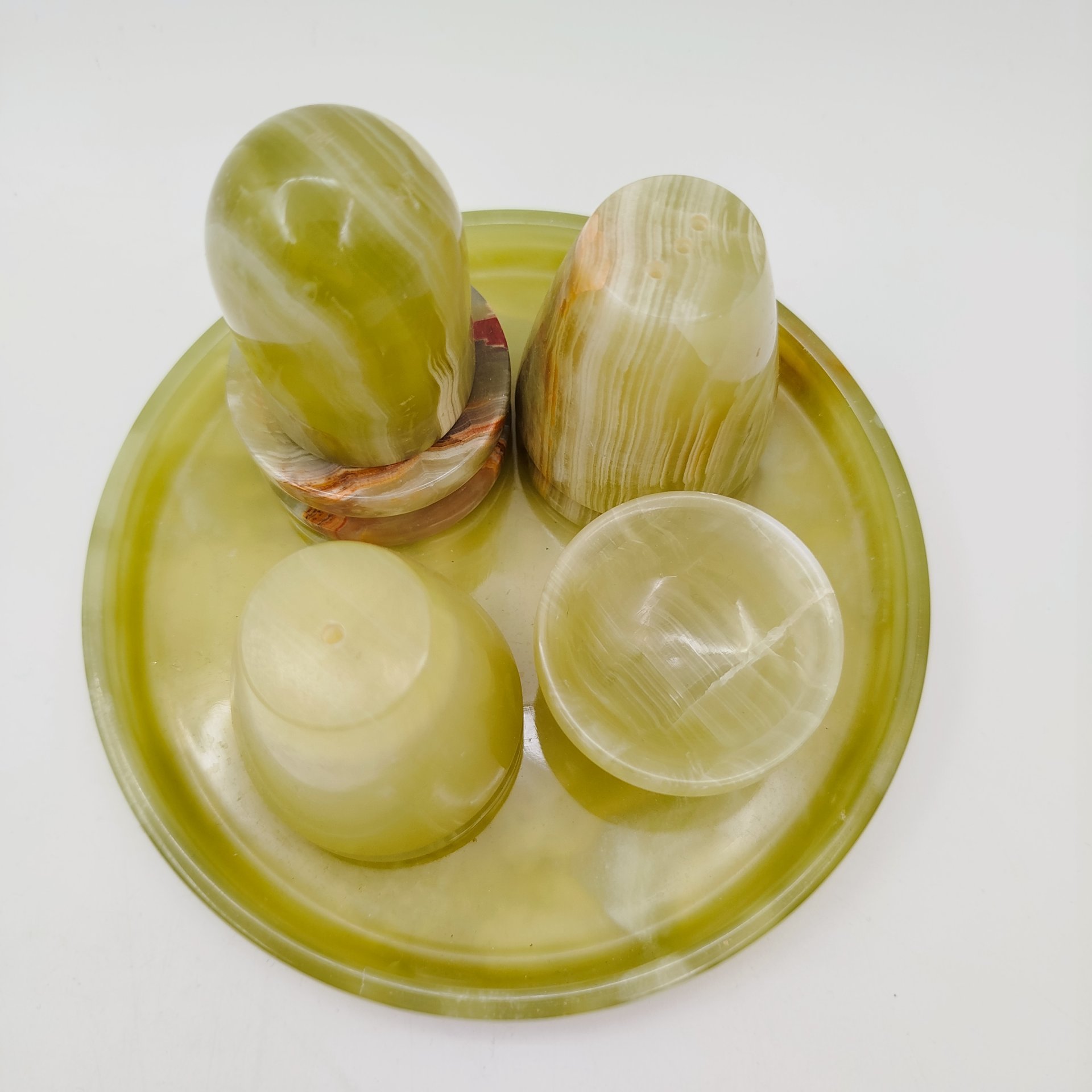 Набор для специй на подносе, оникс, Азия, 2000-2015 гг.