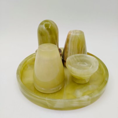 Набор для специй на подносе, оникс