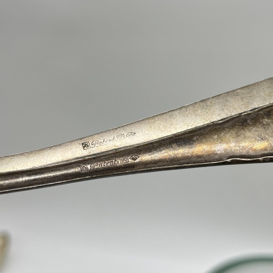 Набор из 2 столовых ложек (подбор), металл, серебрение, Württembergische Metallwarenfabrik (WMF), Германия, 1920-1930 гг.