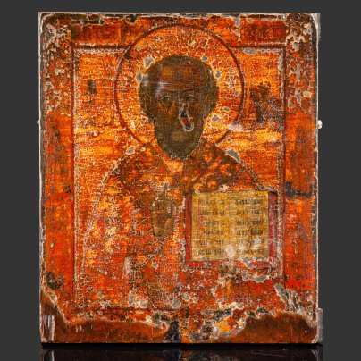 Икона "Св. Николай Чудотворец" (извод "Никейское чудо") с приписными святыми на полях