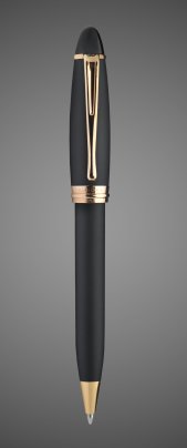 Шариковая ручка Aurora Ipsilon satin Black PGT, в подарочной коробке, Драгметаллы: позолота, позолота, смола
