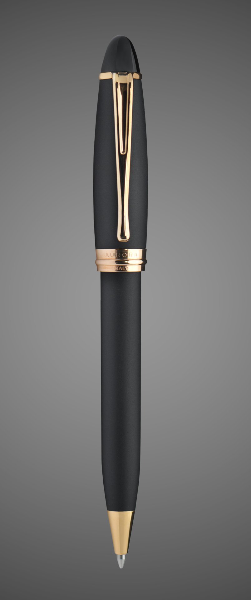 Шариковая ручка Aurora Ipsilon satin Black PGT, в подарочной коробке, Драгметаллы: позолота, позолота, смола