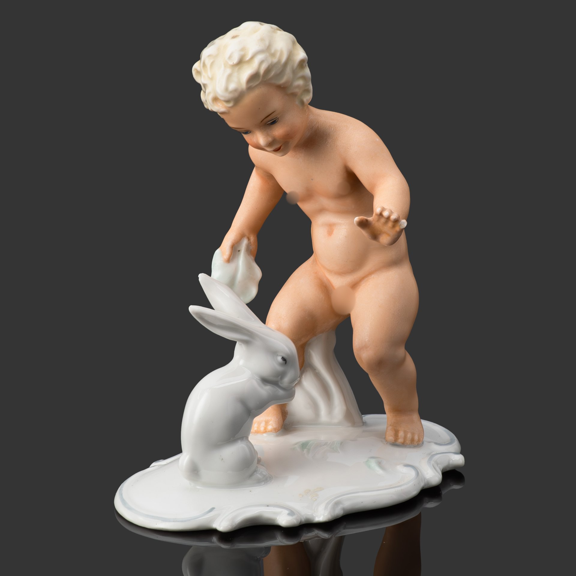 Статуэтка "Путти с кроликом", Schaubach-Kunst