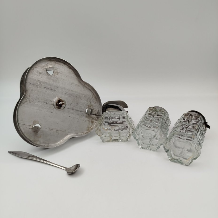 Набор для специй (круэт) из трёх предметов, на подставке