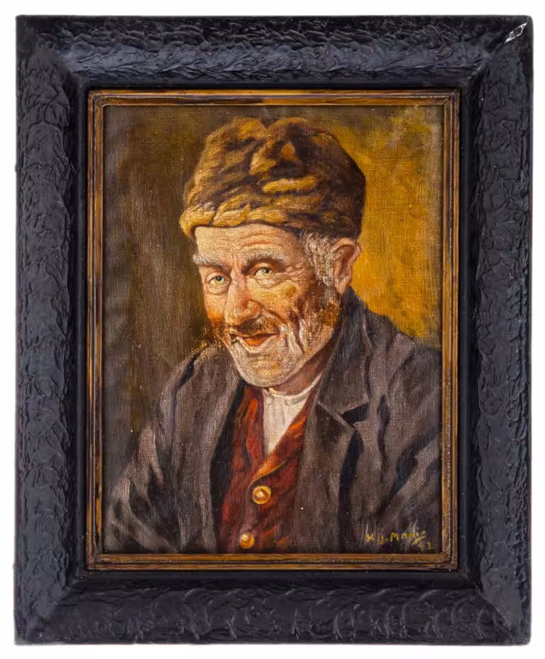 Картина "Мужской портрет", холст, масло, Западная Европа, 1940-1990 гг.