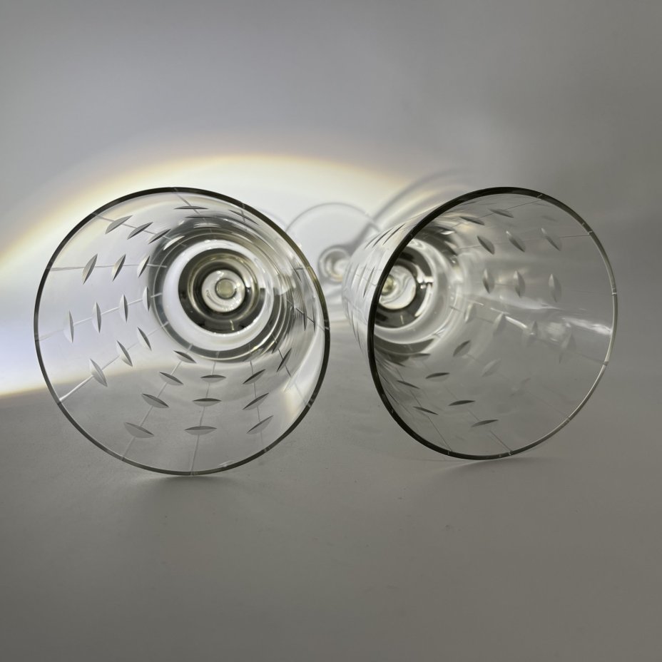 Набор из 2-х бокалов "Зерна", автор А.И. Маева, стекло, алмазная грань, Ленинградский завод художественного стекла (ЛЗХС), СССР, 1970-1990 гг.