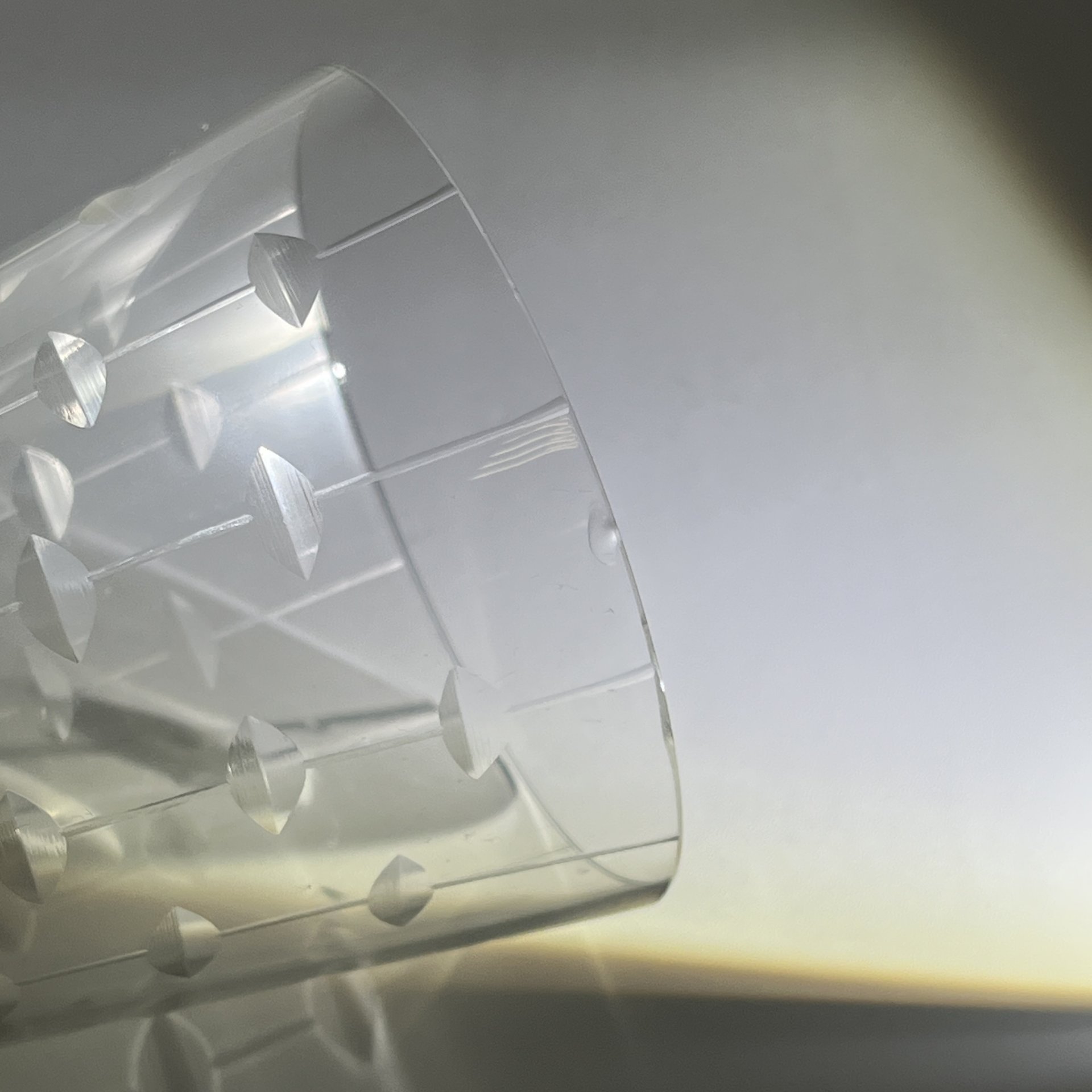 Набор из 2-х бокалов "Зерна", автор А.И. Маева, стекло, алмазная грань, Ленинградский завод художественного стекла (ЛЗХС), СССР, 1970-1990 гг.