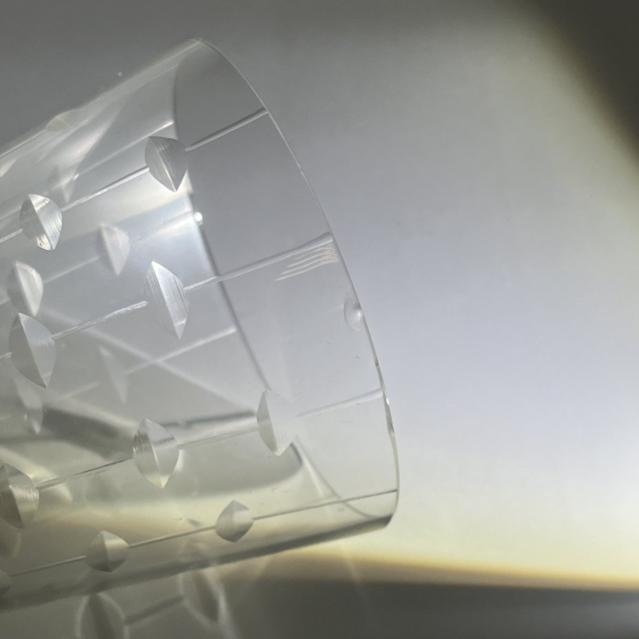 Набор из 2-х бокалов "Зерна", автор А.И. Маева, стекло, алмазная грань, Ленинградский завод художественного стекла (ЛЗХС), СССР, 1970-1990 гг.