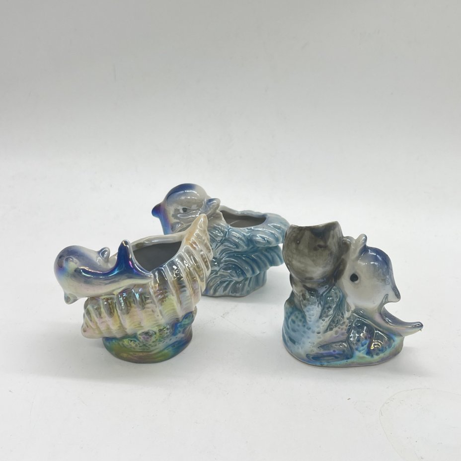 Набор из 3 статуэток "Дельфинчики" с морскими атрибутами