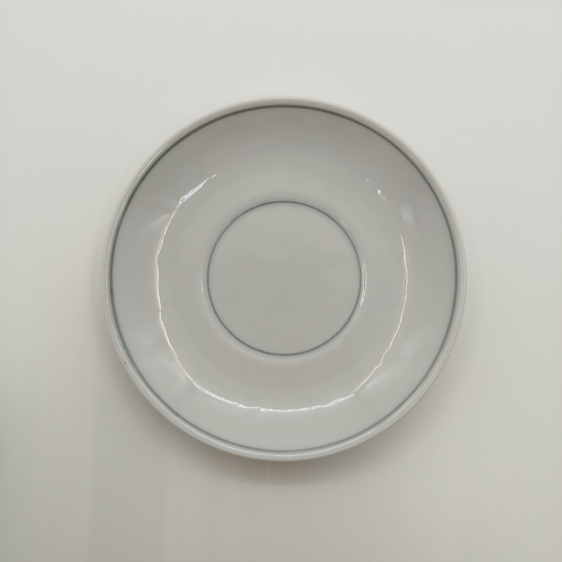 Кофейная пара сувенирная, украшенная гербом города Prenzlau, фарфор, деколь с подрисовкой, обводка, Kahla, ГДР, 1950-1960 гг.