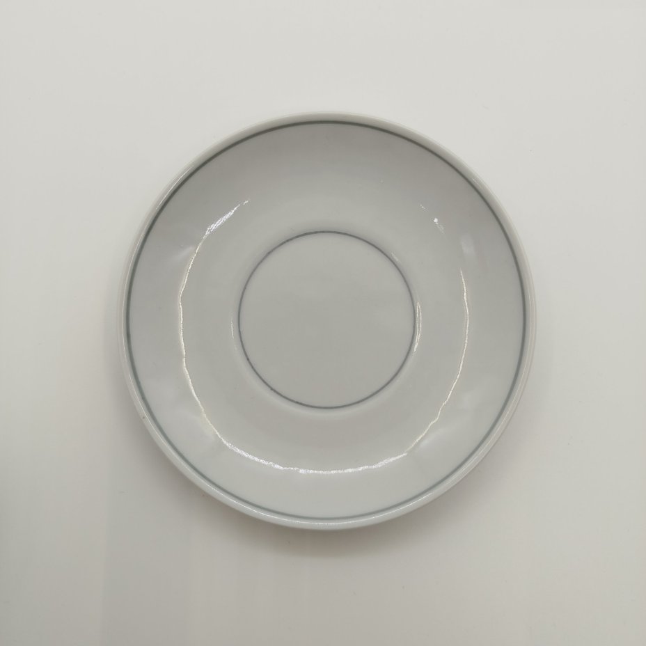 Кофейная пара сувенирная, украшенная гербом города Prenzlau, фарфор, деколь с подрисовкой, обводка, Kahla, ГДР, 1950-1960 гг.