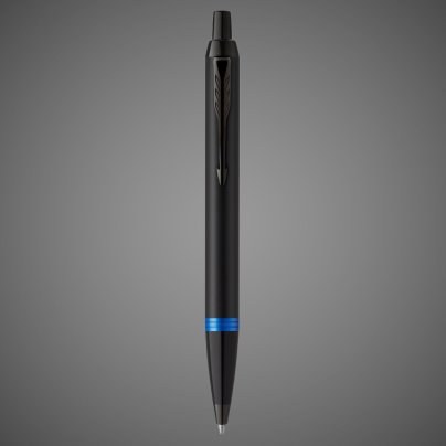 Шариковая ручка Parker IM Vibrant Rings Flame Blue,стержень: M, цвет чернил: Blue, в подарочной упаковке., Лаки и смолы: лак, латунь