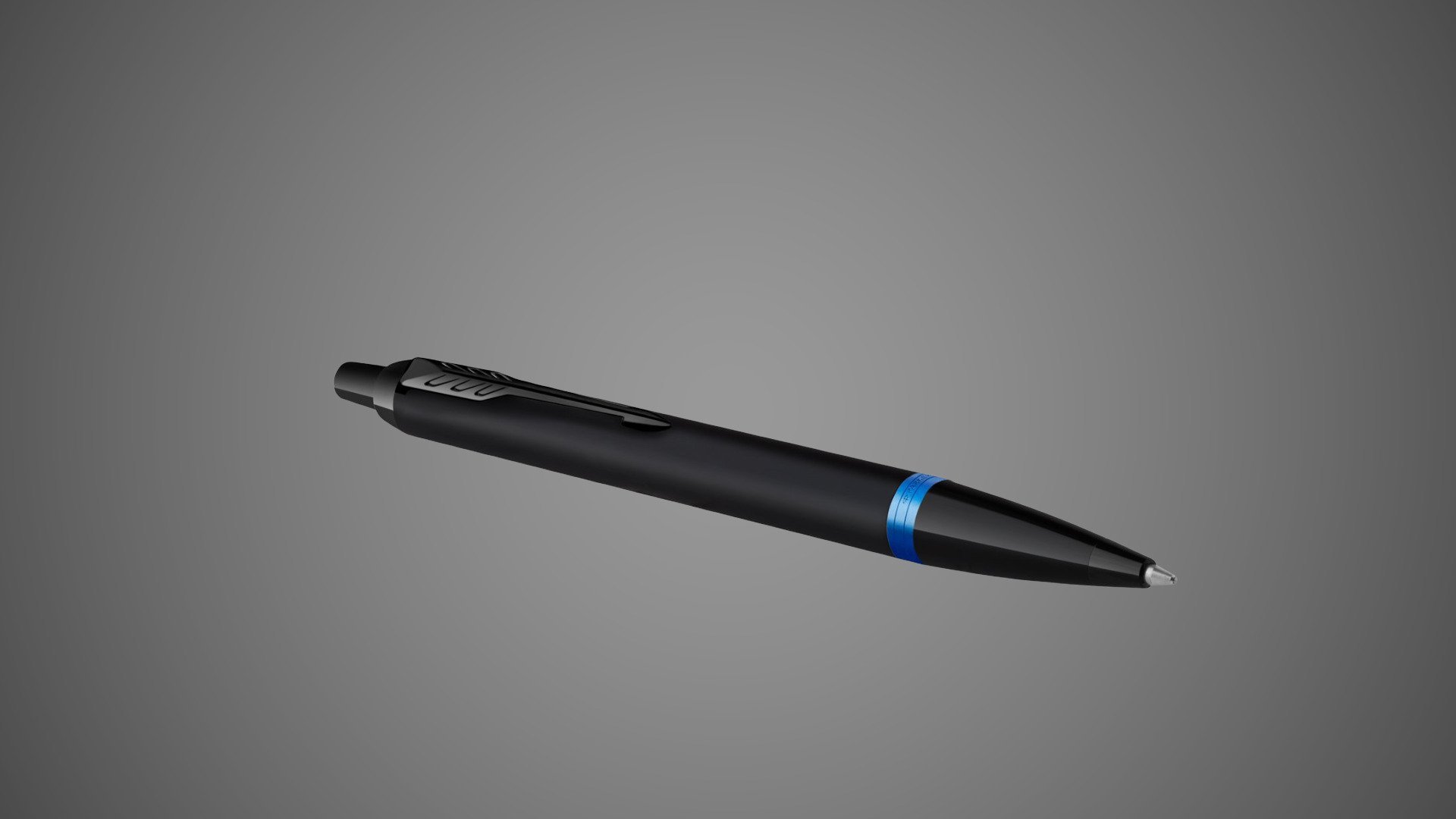Шариковая ручка Parker IM Vibrant Rings Flame Blue,стержень: M, цвет чернил: Blue, в подарочной упаковке., Лаки и смолы: лак, латунь