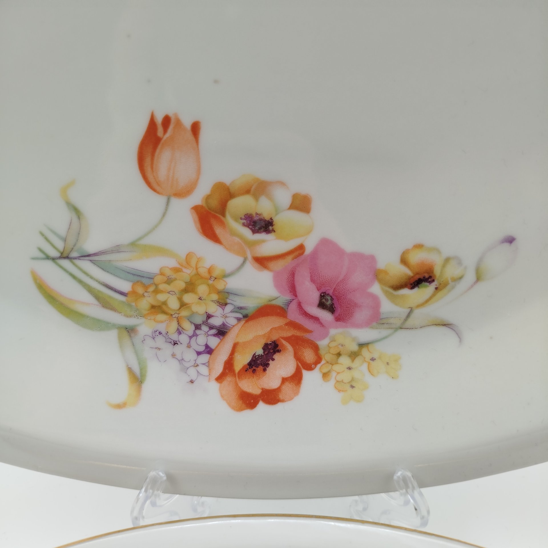 Набор из двух сервировочных блюд овальной формы, фарфор, деколь, золочение, Chodziez, Польша, 1964-1990 гг.