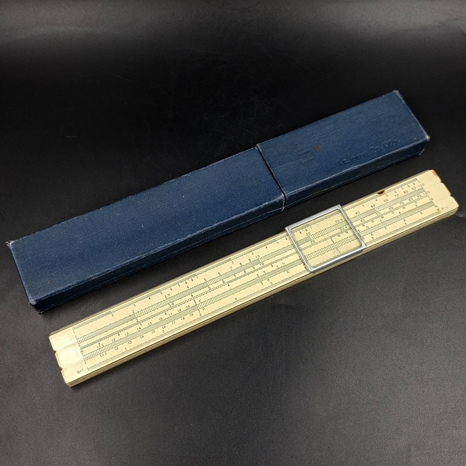 Линейка логарифмическая, в кофре, дерево, пластик, металл, Фабрика счётных приборов, г. Ленинград, СССР, 1964 г.
