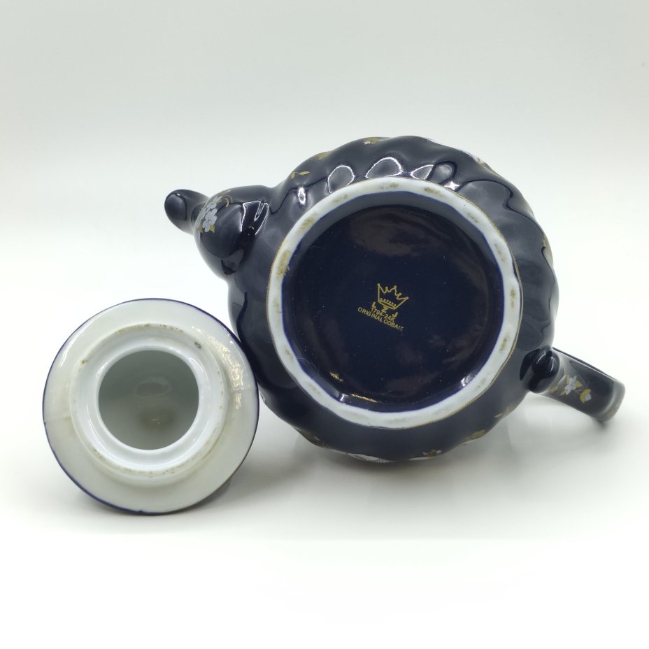 Чайник заварочный с флоральным декором, LZJ Original Cobalt, фарфор, крытье кобальтом, золочение, Азия, 1980-2010 гг.