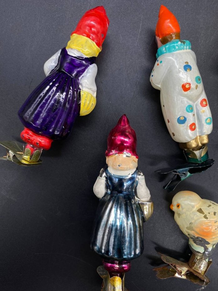 Набор ёлочных игрушек ("Красная шапочка", "Клоун с дудочкой", "Заяц с барабаном", "Цыпленок"), Завод стеклянных ёлочных украшений и оптических изделий