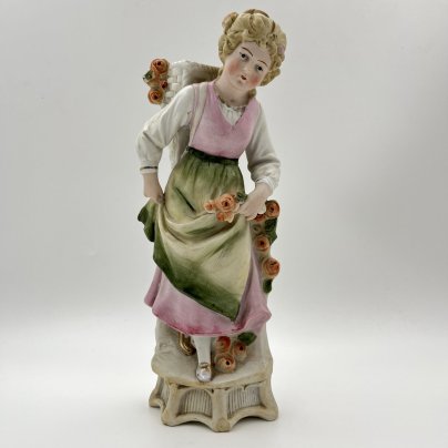 Статуэтка (вазочка) "Цветочница", бисквит, роспись, золочение, Samson, Edmé et Cie, Франция, 1940-1969 гг.