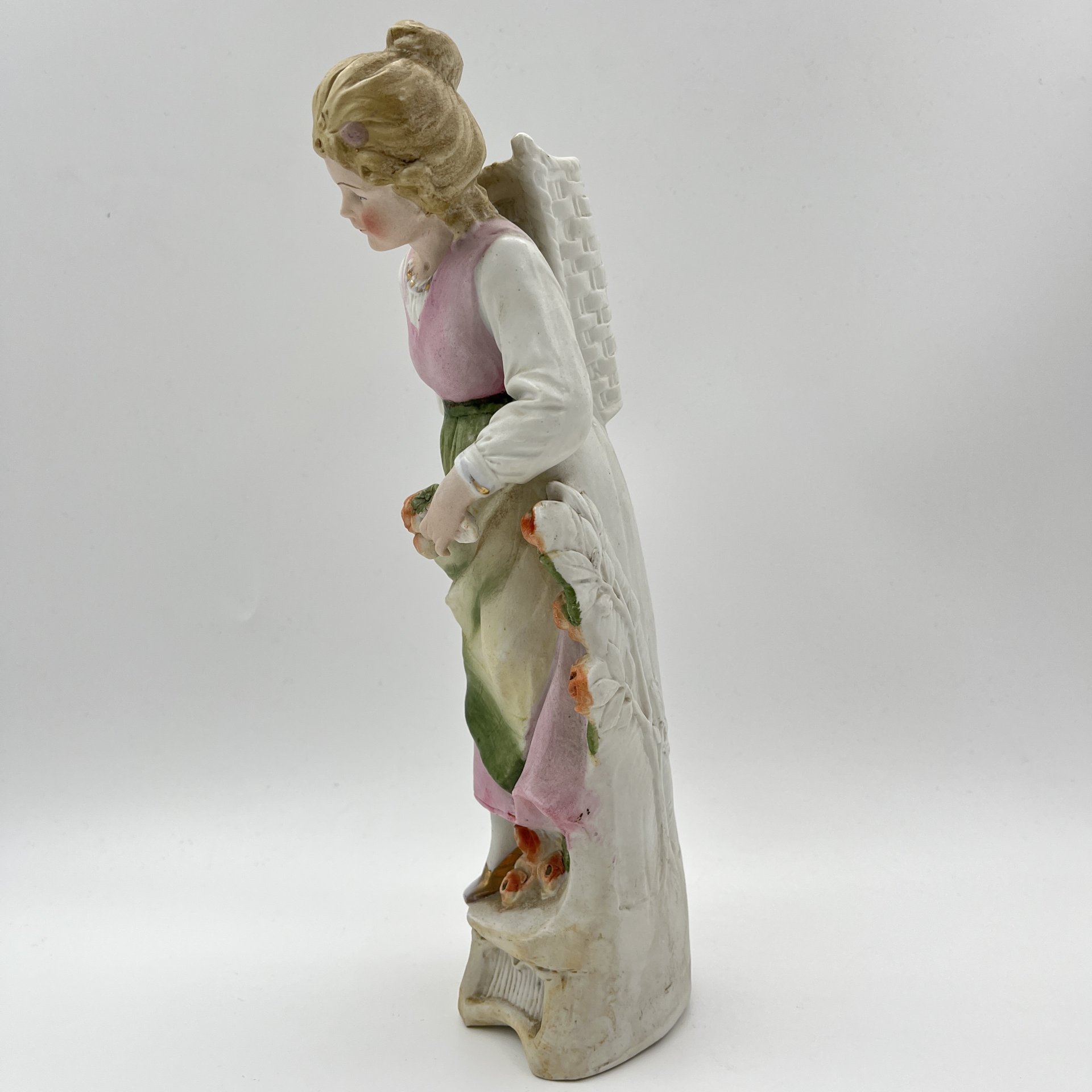 Статуэтка (вазочка) "Цветочница", бисквит, роспись, золочение, Samson, Edmé et Cie, Франция, 1940-1969 гг.