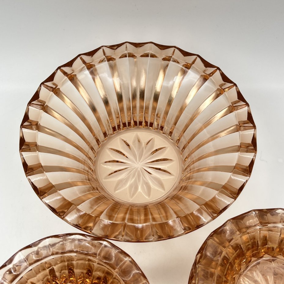 Набор розеток для подачи варенья карамельного оттенка на 6 персон, Запрудненский завод электровакуумных приборов