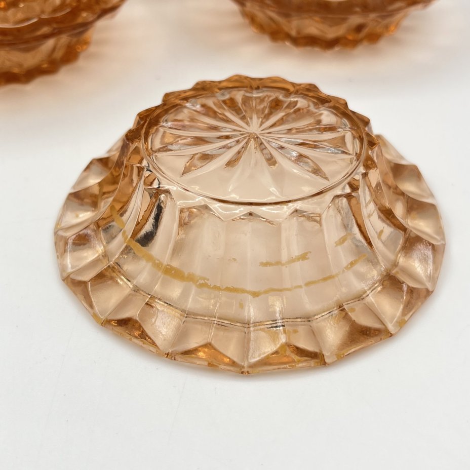 Набор розеток для подачи варенья карамельного оттенка на 6 персон, Запрудненский завод электровакуумных приборов