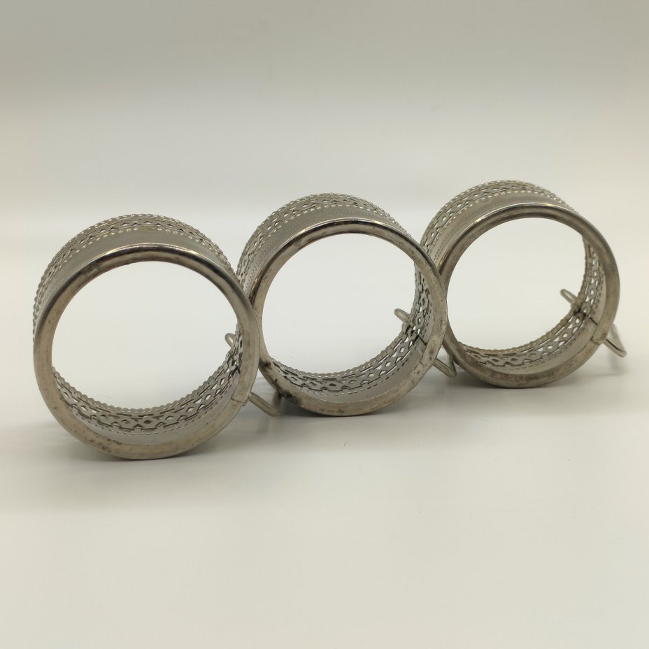 Набор из 3-х подстаканников с прорезным геометрическим декором, нержавеющая сталь