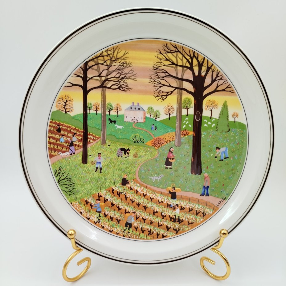 Тарелка декоративная "Осень" №3 из серии "Четыре времени года", художник Gerard Laplau, фарфор, деколь, Villeroy & Boch, Германия, 2000-2015 гг.