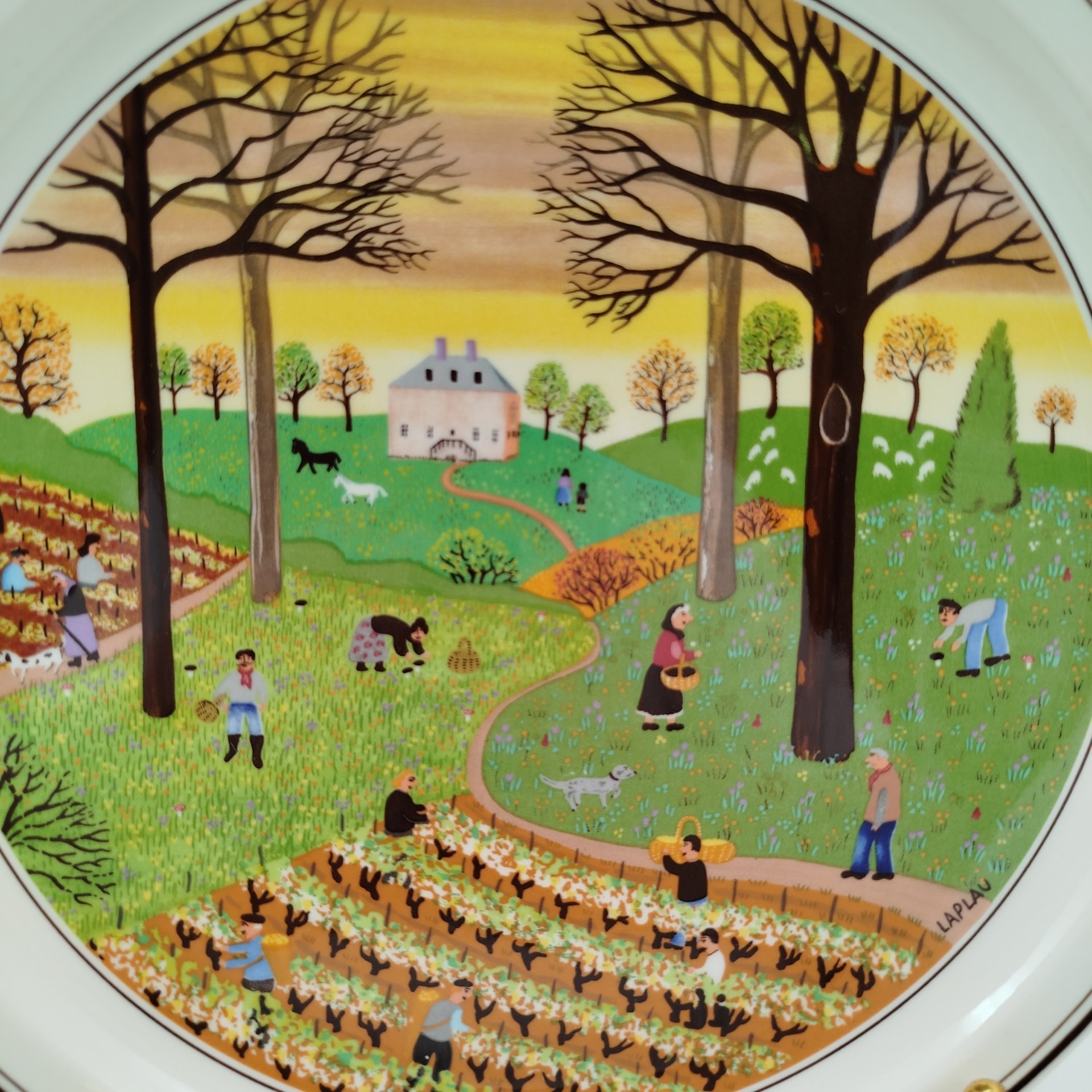 Тарелка декоративная "Осень" №3 из серии "Четыре времени года", художник Gerard Laplau, фарфор, деколь, Villeroy & Boch, Германия, 2000-2015 гг.