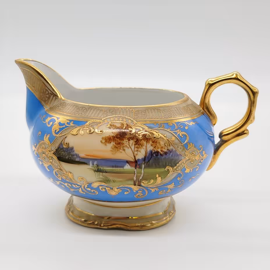Молочник, украшенный изображением закатного пейзажа, Noritake