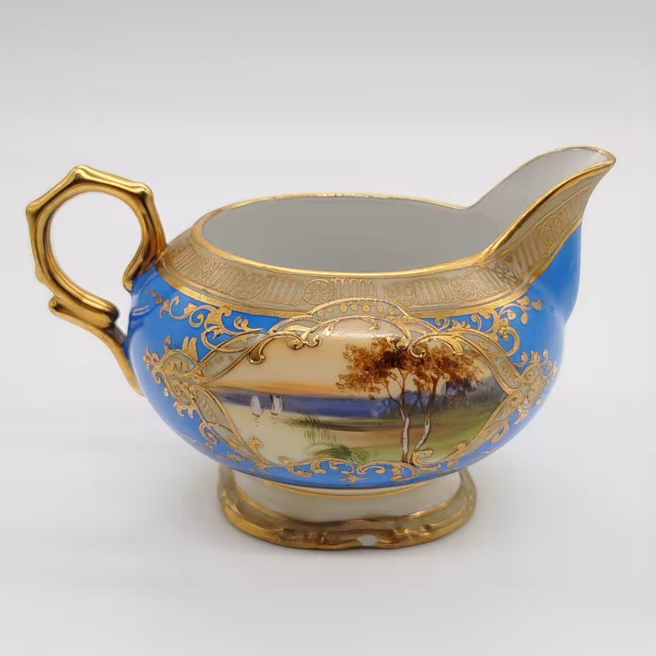 Молочник, украшенный изображением закатного пейзажа, Noritake