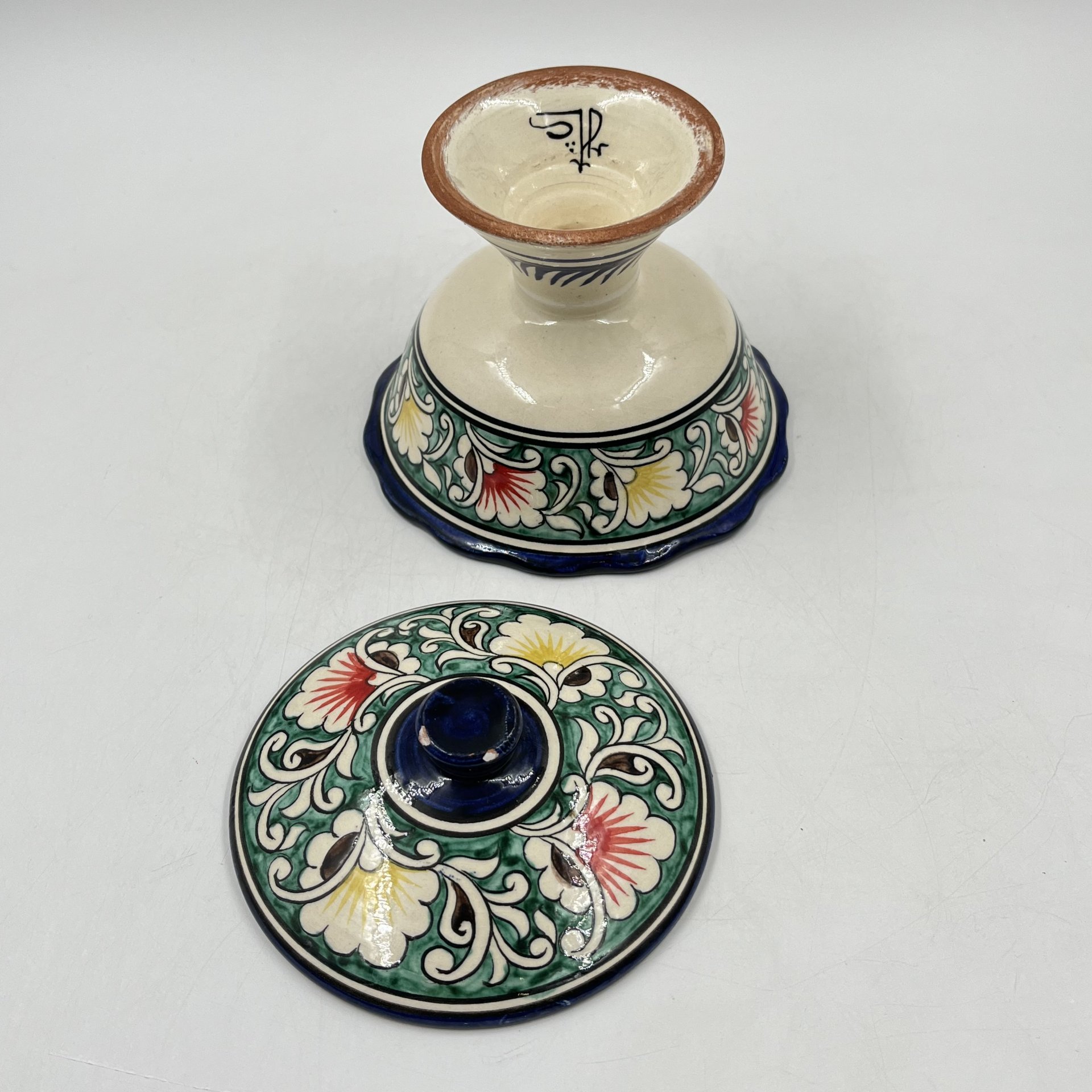 Конфетница с растительным декором, керамика, роспись, Азия, 1990-2000 гг.