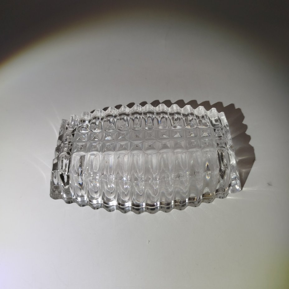 Пепельница с рельефным декором, хрусталь, Дятьковский хрустальный завод, СССР, 1970-1980 гг.
