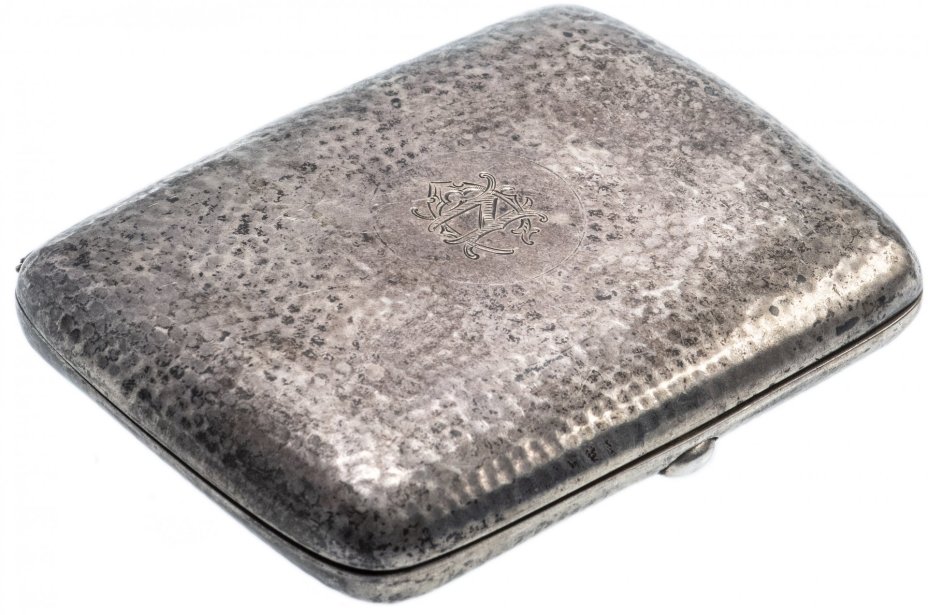 Старинный портсигар с клеймом, серебро, Великобритания, 1895-1910 гг.