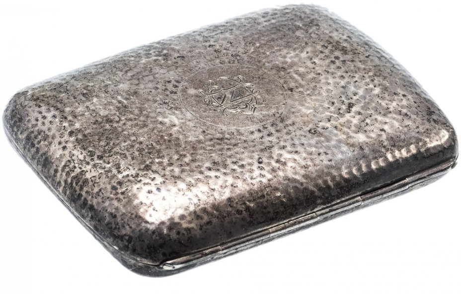 Старинный портсигар с клеймом, серебро, Великобритания, 1895-1910 гг.