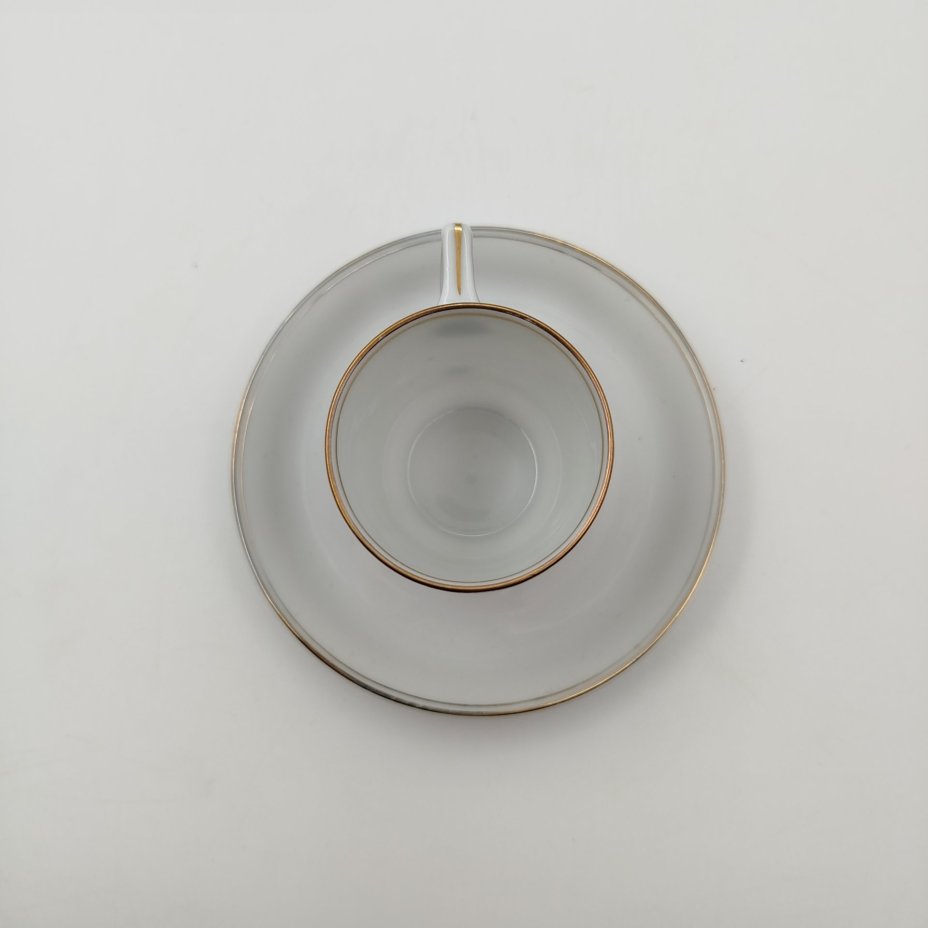 Пара кофейная с гербом города Нойштрелиц, фарфор, деколь, золочение, Heinrich Baensch, Западная Европа, 1900-1930 гг.