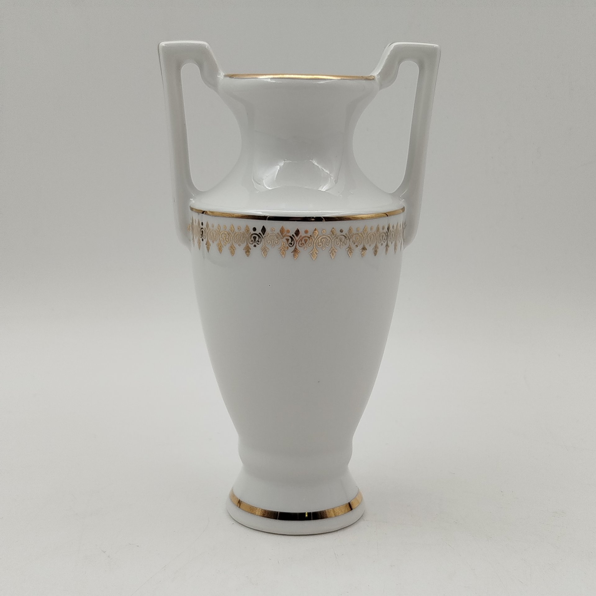 Ваза миниатюрная "Наполеон и Жозефина", Porcelaine De Luxe, фарфор, деколь, золочение, Франция, 1970-1990 гг.