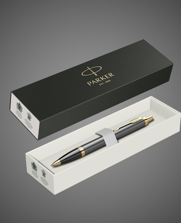 Шариковая ручка Parker IM Premium Grey Core GT Mblue в подарочной коробке, Металлы: нержавеющая сталь, пластик