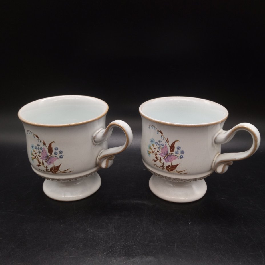 Комплект из 2-х чашек с изображением бабочки в цветах, Denby