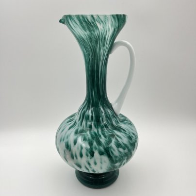Кувшин в бело-зеленой гамме, регион Empoli, стекло, opaline, Муранское стекло, Италия, 1970-1990 гг.