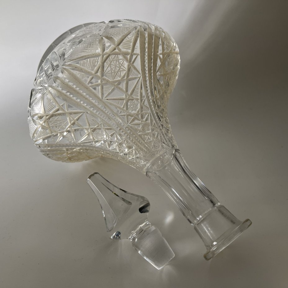 Графин для вина "Морской", хрусталь, алмазная грань, Гусевской хрустальный завод (Гусь-Хрустальный), СССР, 1970-1990 гг.