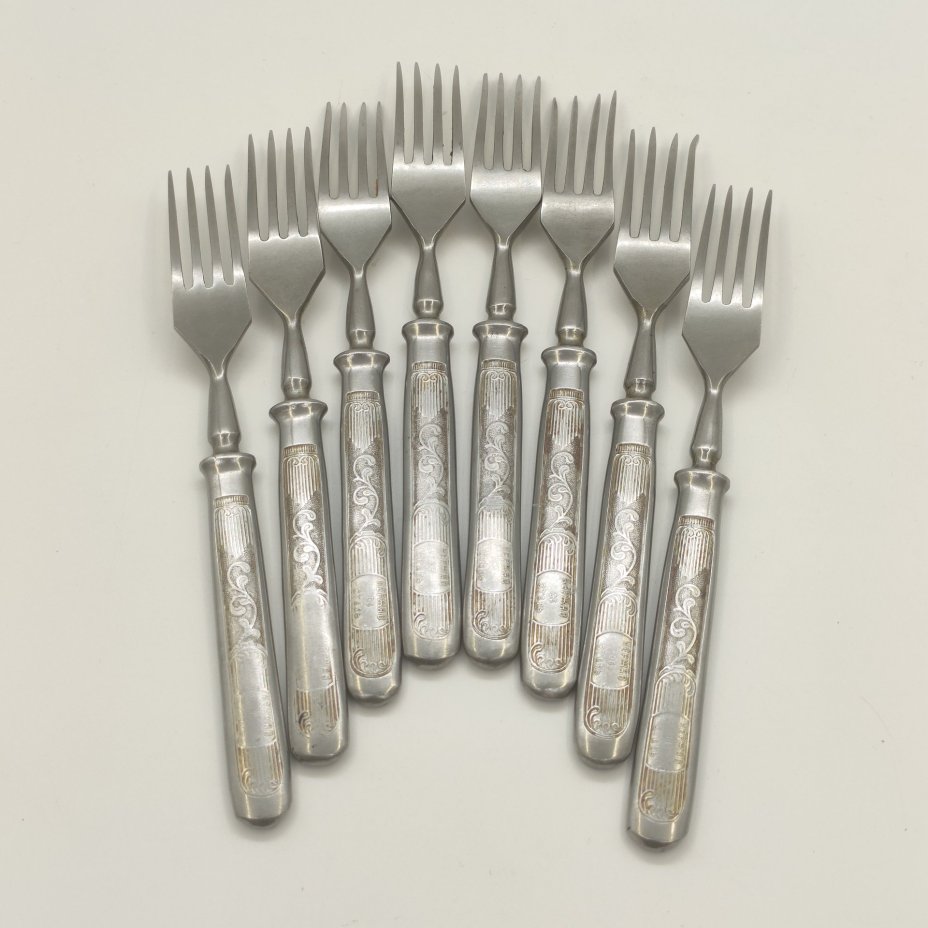 Набор из 8-ми вилок с растительным декором, нержавеющая сталь, Артель «Звезда», Беляйково