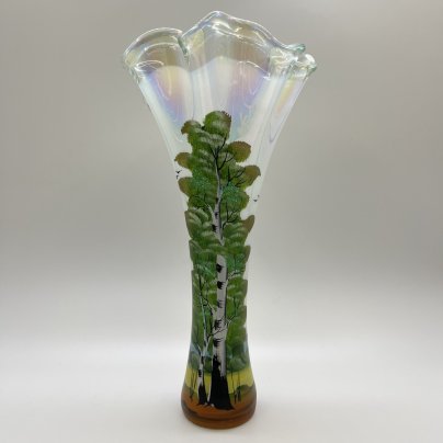 Ваза с изображением березы, стекло, роспись, Россия, 2010-2020 гг.