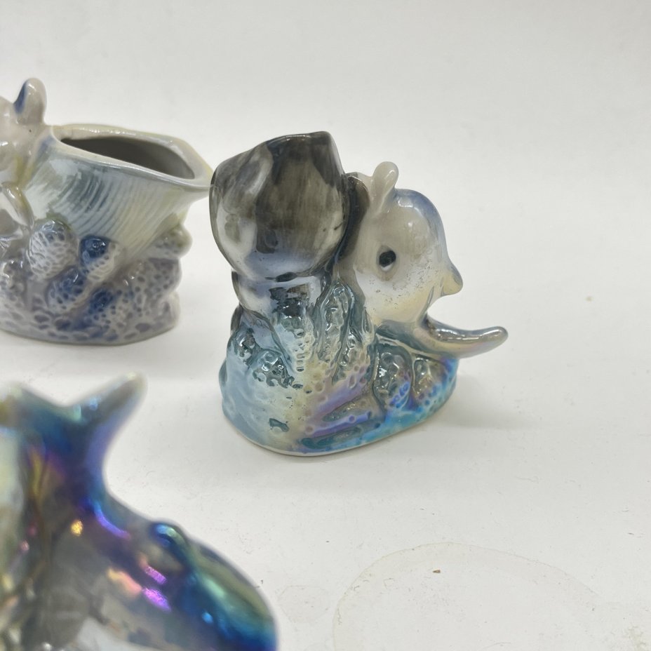 Набор из 4 статуэток "Дельфинчики" с морскими атрибутами