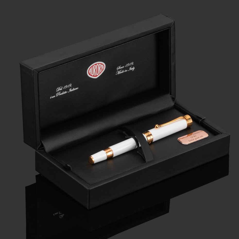 Перьевая ручка Aurora Edo White GT в подарочной коробке