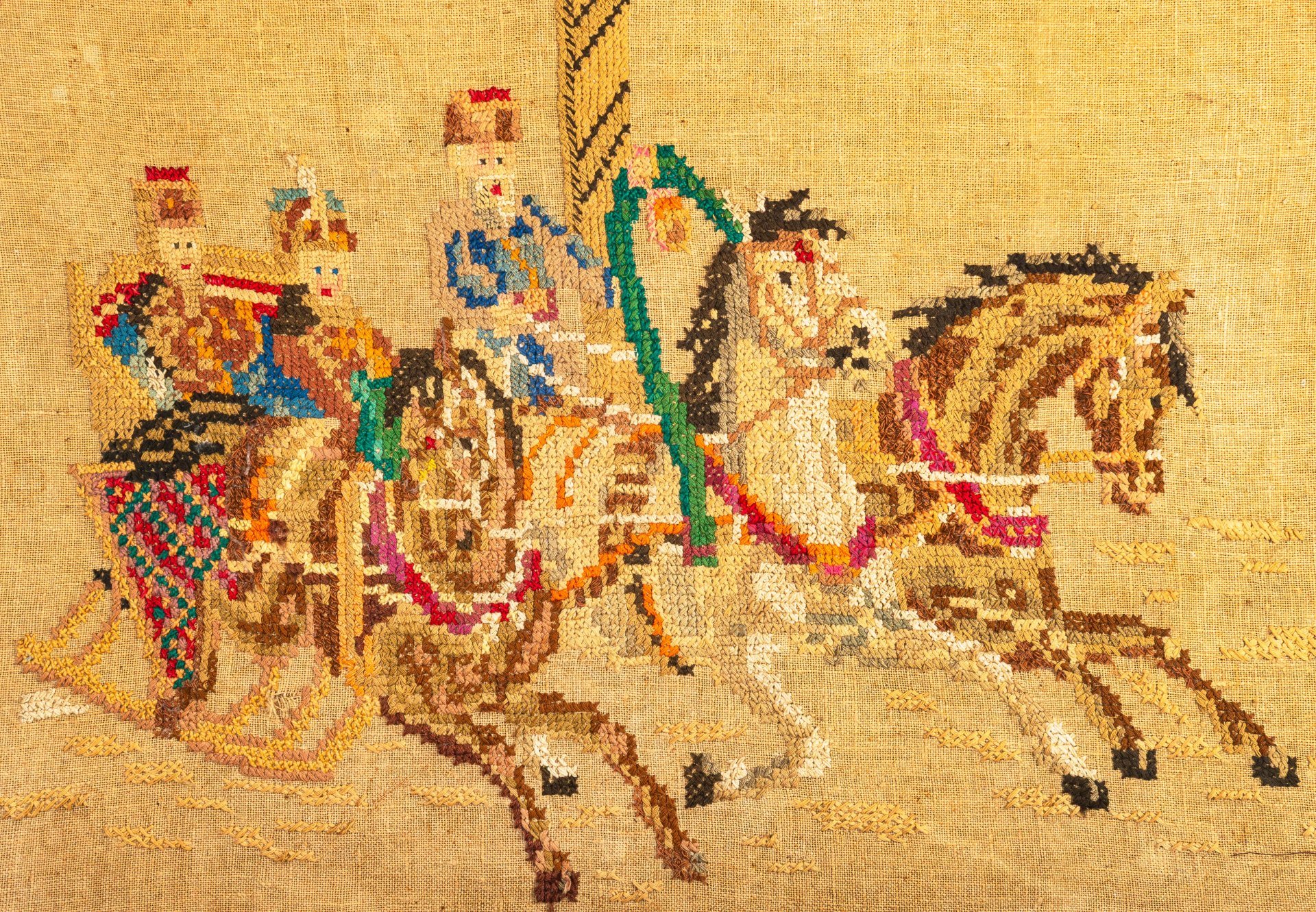 Вышивка "Тройка" в раме