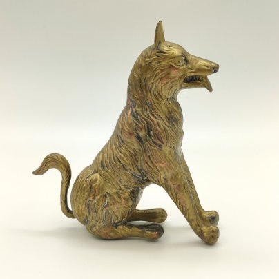 Статуэтка "Овчарка", металл, формовка, золочение, Европа, 1980-1990 гг.