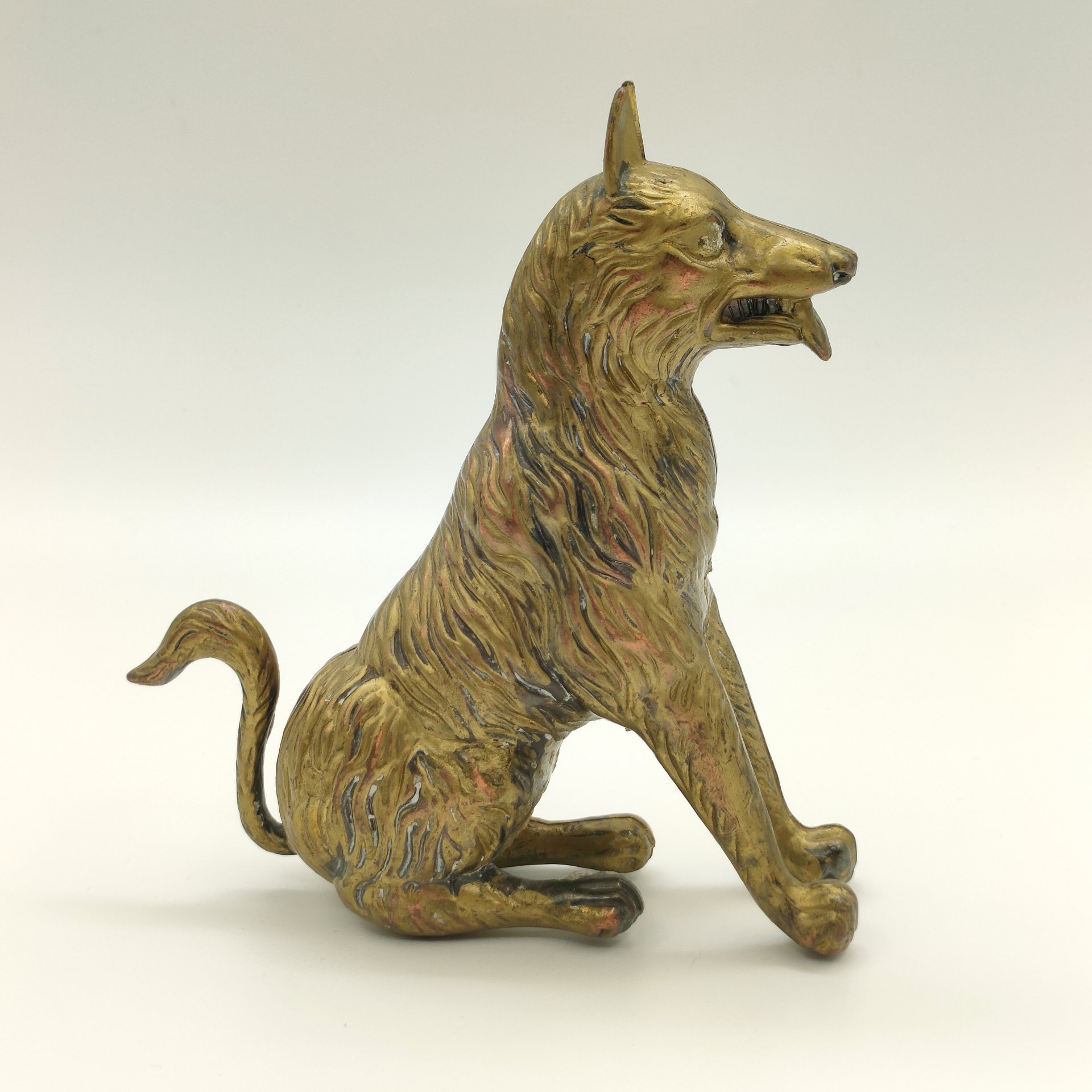 Статуэтка "Овчарка", металл, формовка, золочение, Европа, 1980-1990 гг.