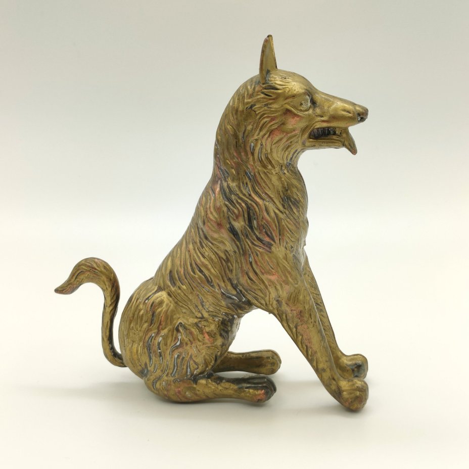 Статуэтка "Овчарка", металл, формовка, золочение, Европа, 1980-1990 гг.