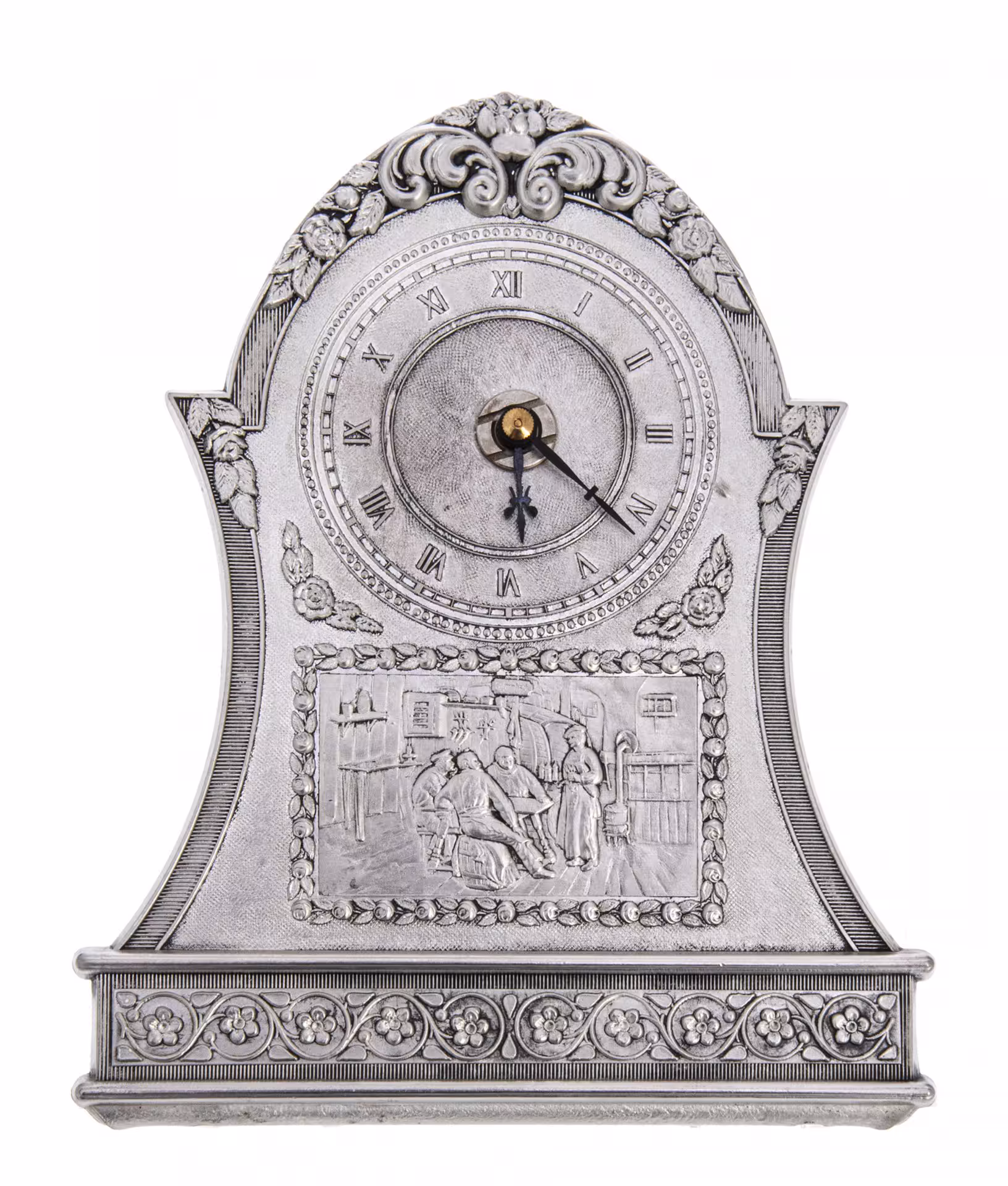 Часы настольные "В таверне", олово, фирма "Zinn-Becker", Германия, 1970-1990 гг.